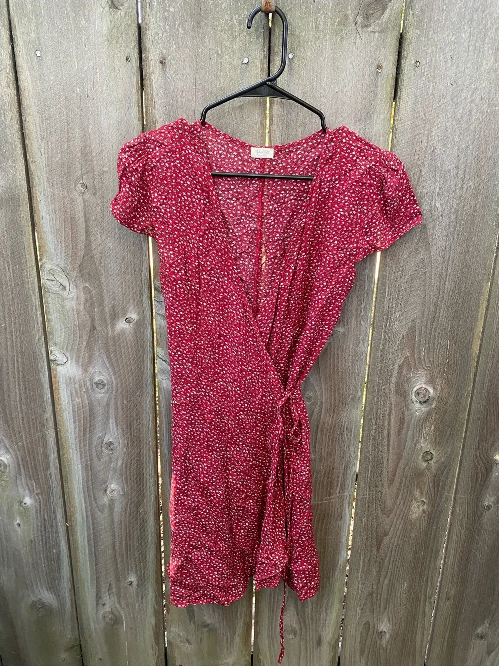 John Galt Brandy Melville Floral Wrap Mini Dress Red One Size Viscose